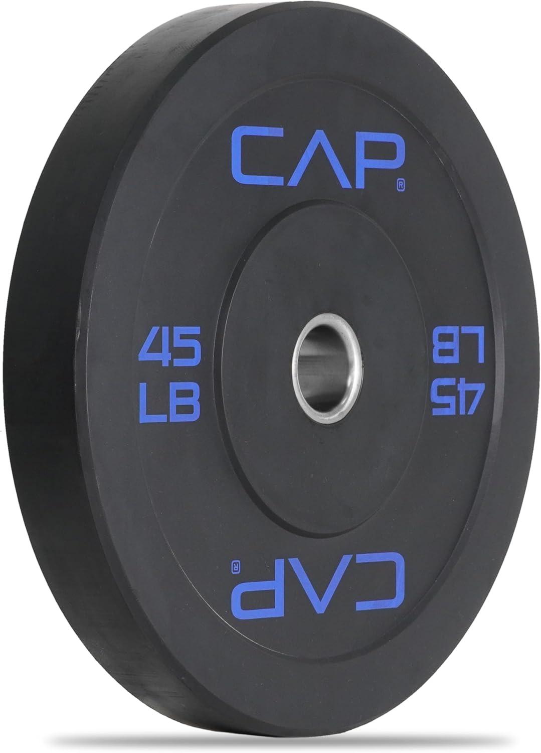 imageCAP Barbell Rubber Olympic Bumper Plate  Multiple OptionsColorsEconomy