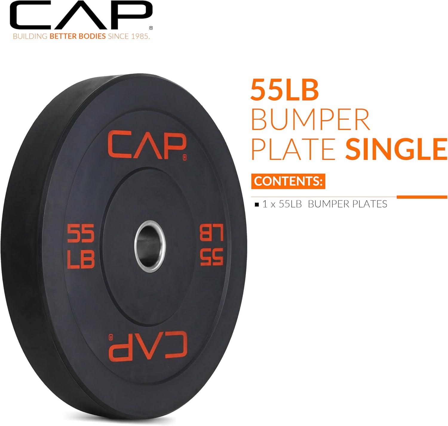 imageCAP Barbell Rubber Olympic Bumper Plate  Multiple OptionsColorsEconomy