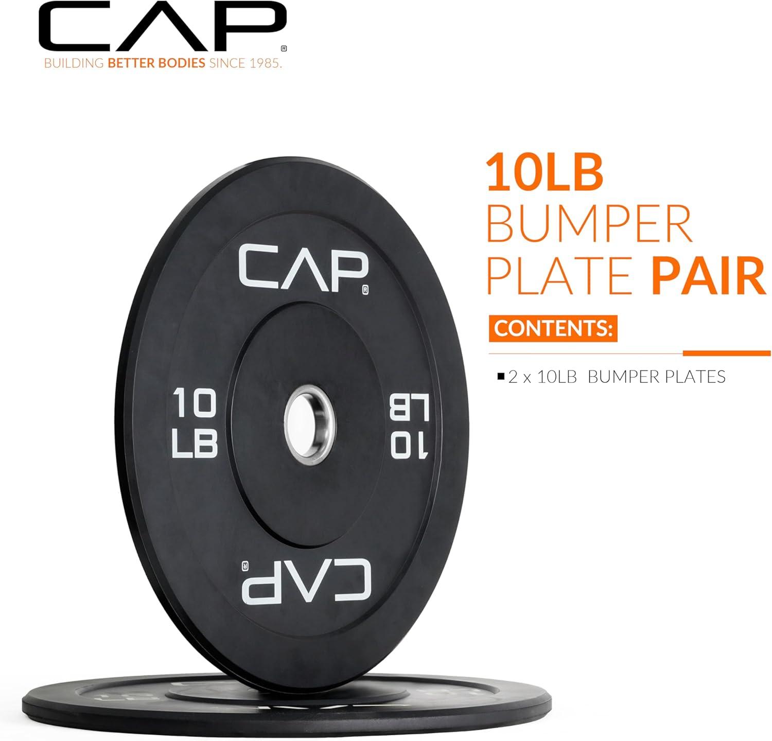 imageCAP Barbell Rubber Olympic Bumper Plate  Multiple OptionsColorsEconomy