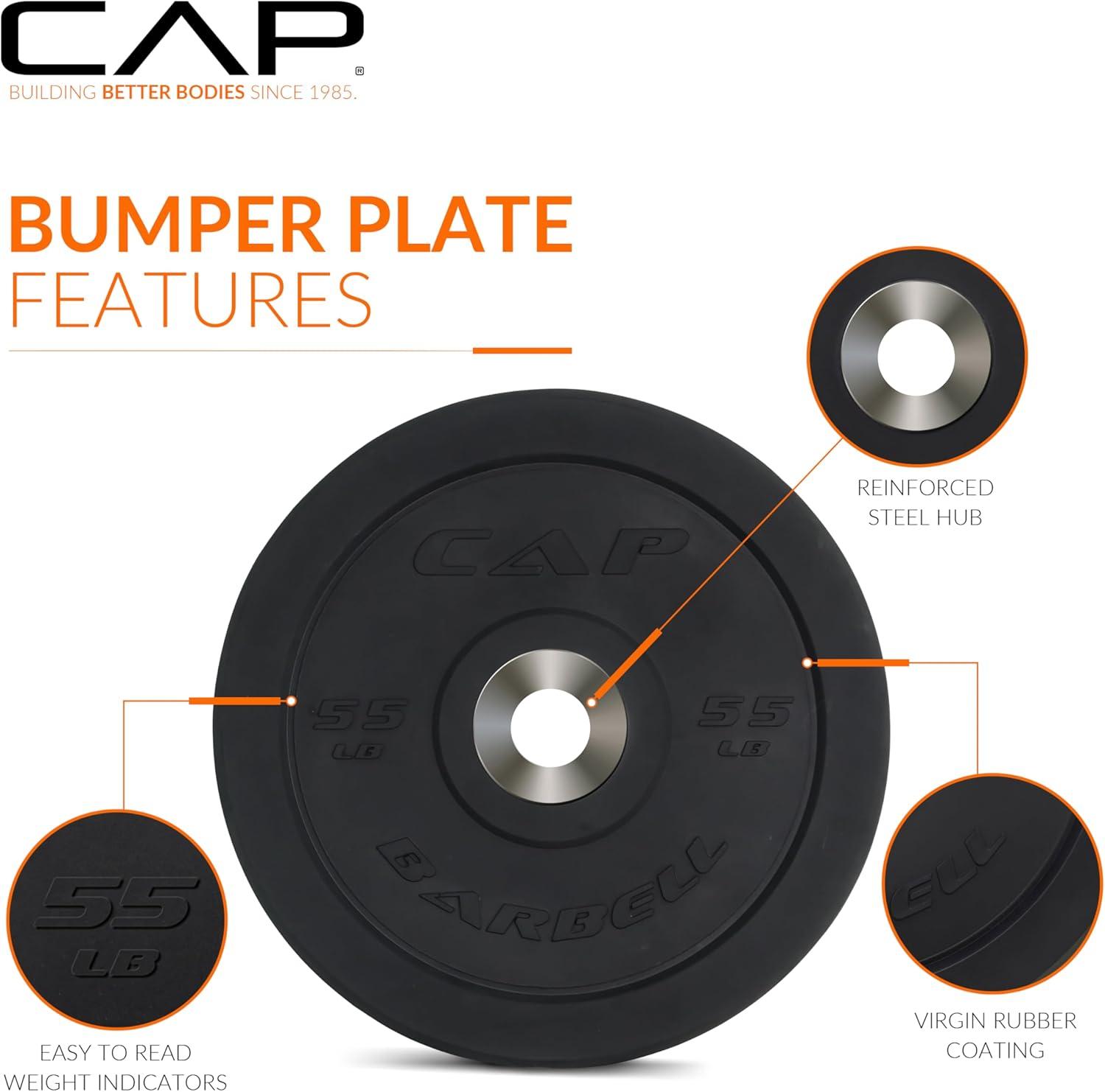 imageCAP Barbell Rubber Olympic Bumper Plate  Multiple OptionsColorsPRO