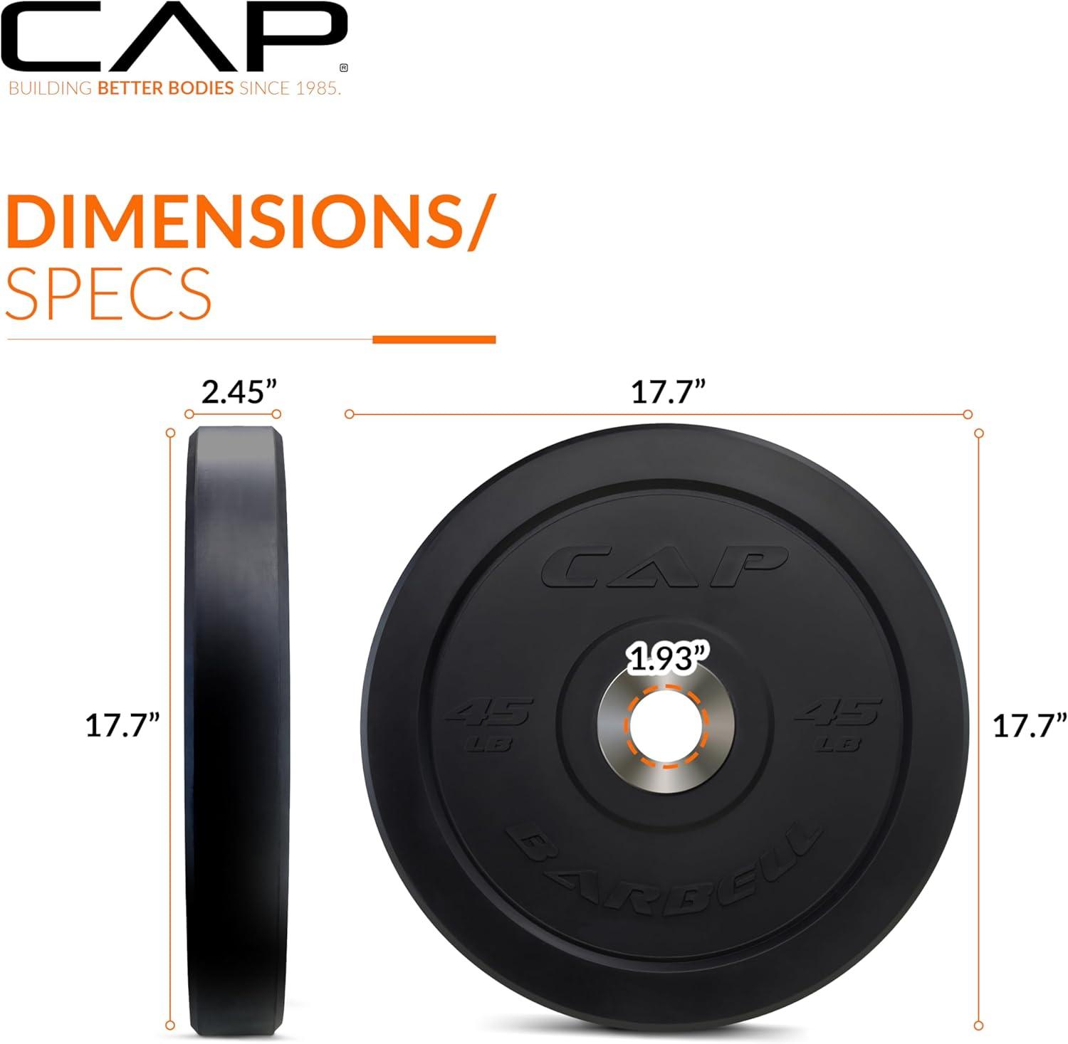 imageCAP Barbell Rubber Olympic Bumper Plate  Multiple OptionsColorsPRO