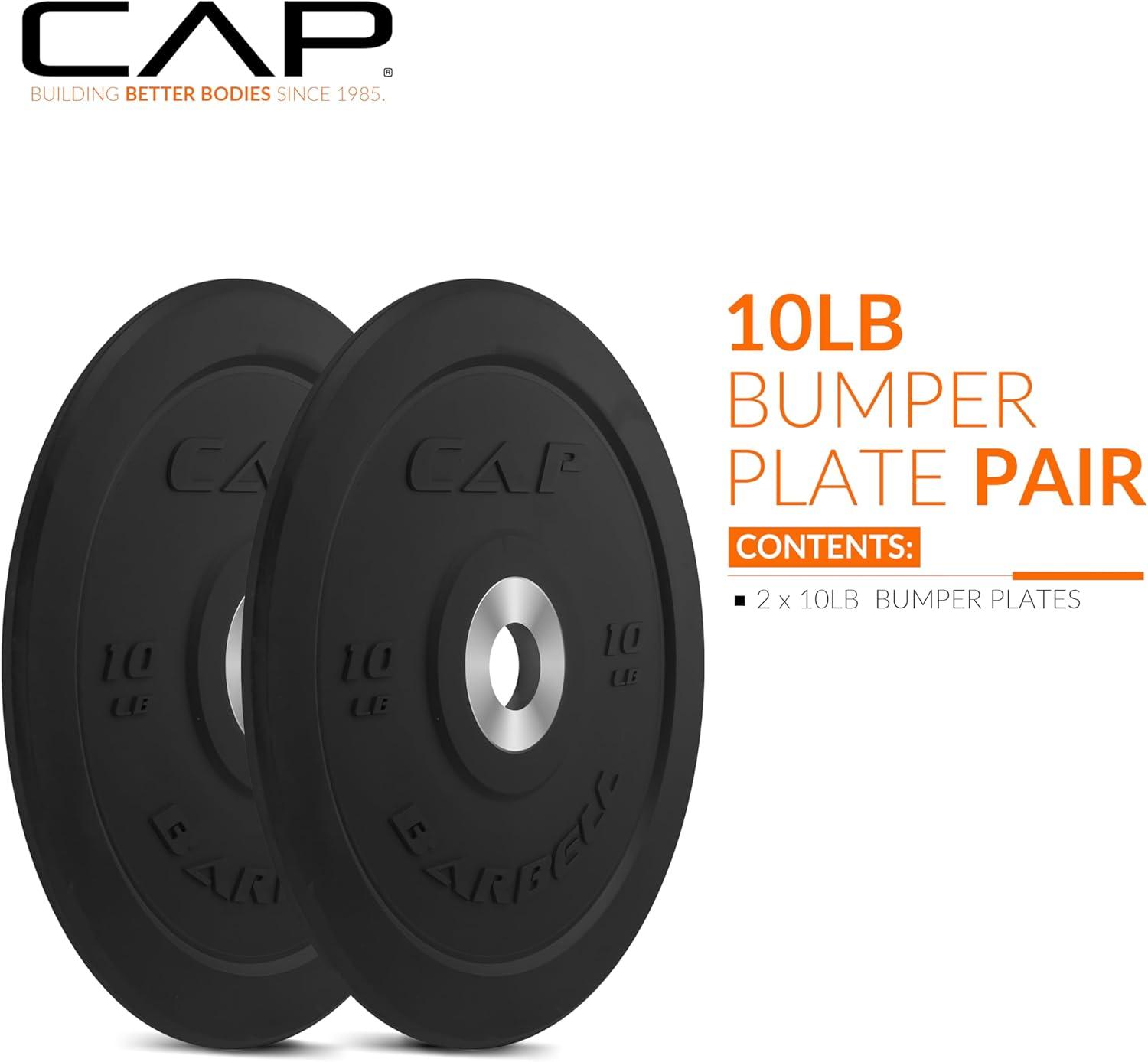 imageCAP Barbell Rubber Olympic Bumper Plate  Multiple OptionsColorsPRO