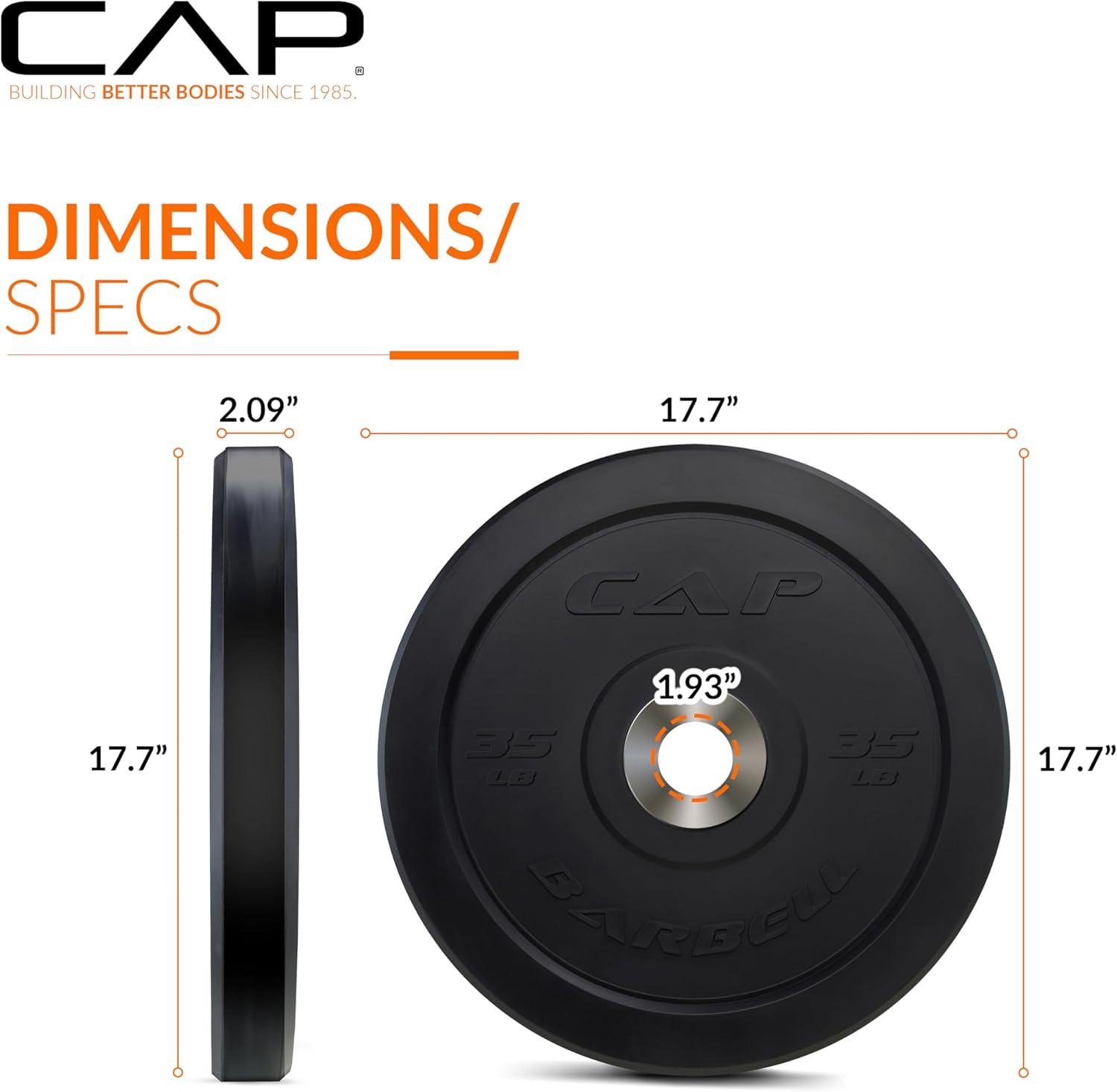 imageCAP Barbell Rubber Olympic Bumper Plate  Multiple OptionsColorsPRO