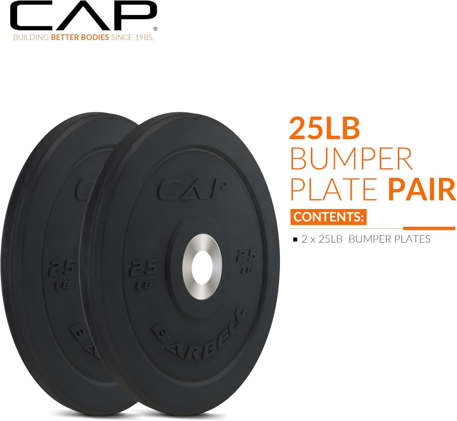 imageCAP Barbell Rubber Olympic Bumper Plate  Multiple OptionsColorsPRO