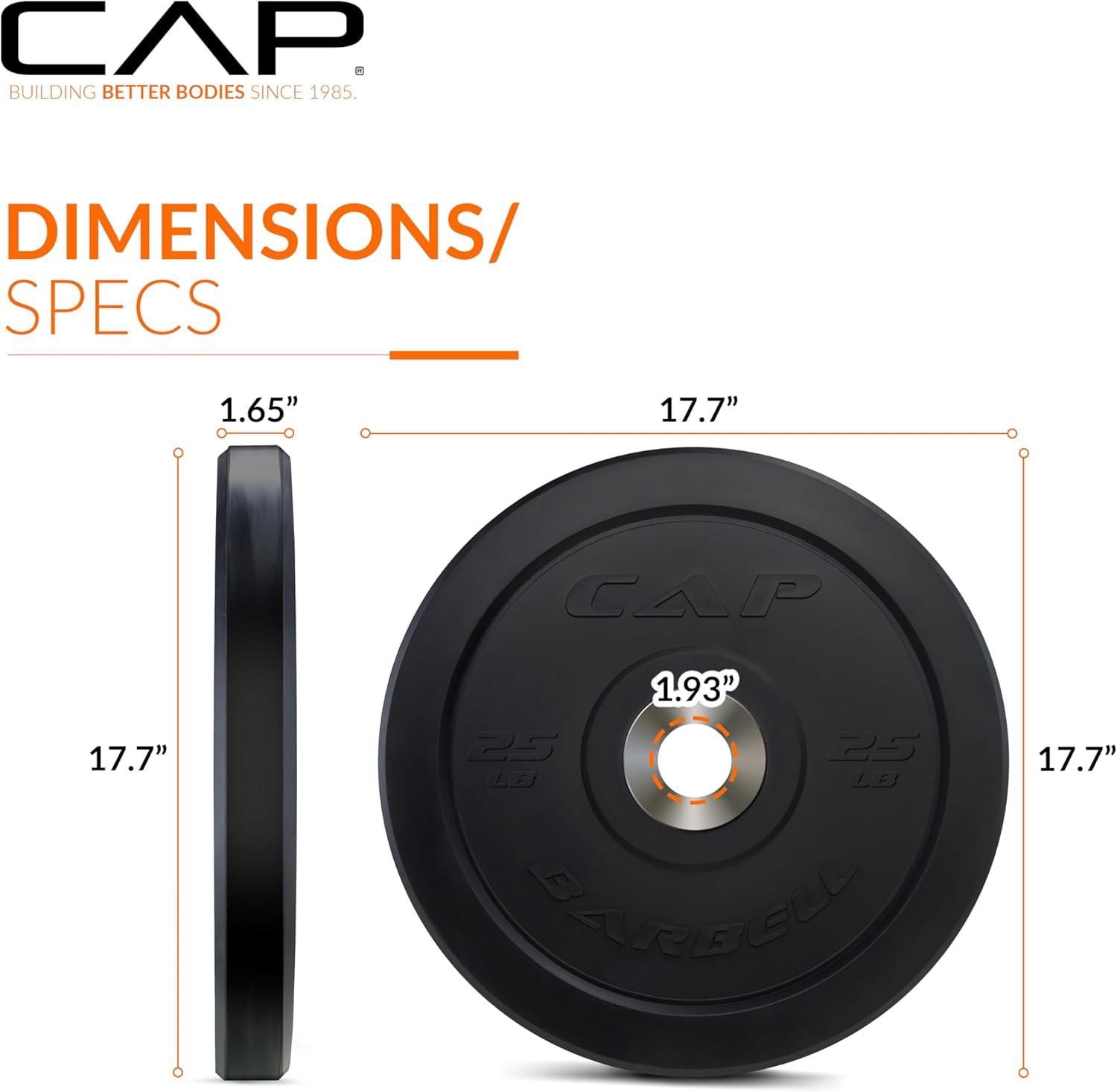 imageCAP Barbell Rubber Olympic Bumper Plate  Multiple OptionsColorsPRO