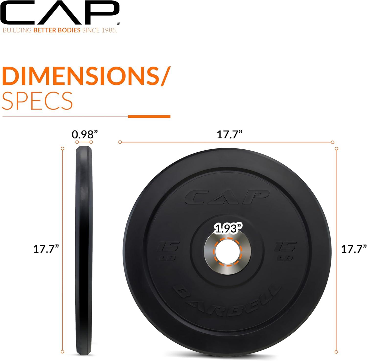 imageCAP Barbell Rubber Olympic Bumper Plate  Multiple OptionsColorsPRO