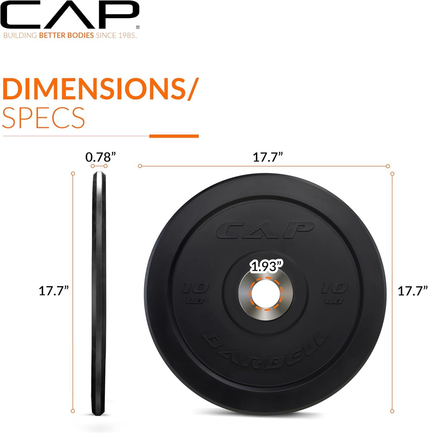 imageCAP Barbell Rubber Olympic Bumper Plate  Multiple OptionsColorsPRO