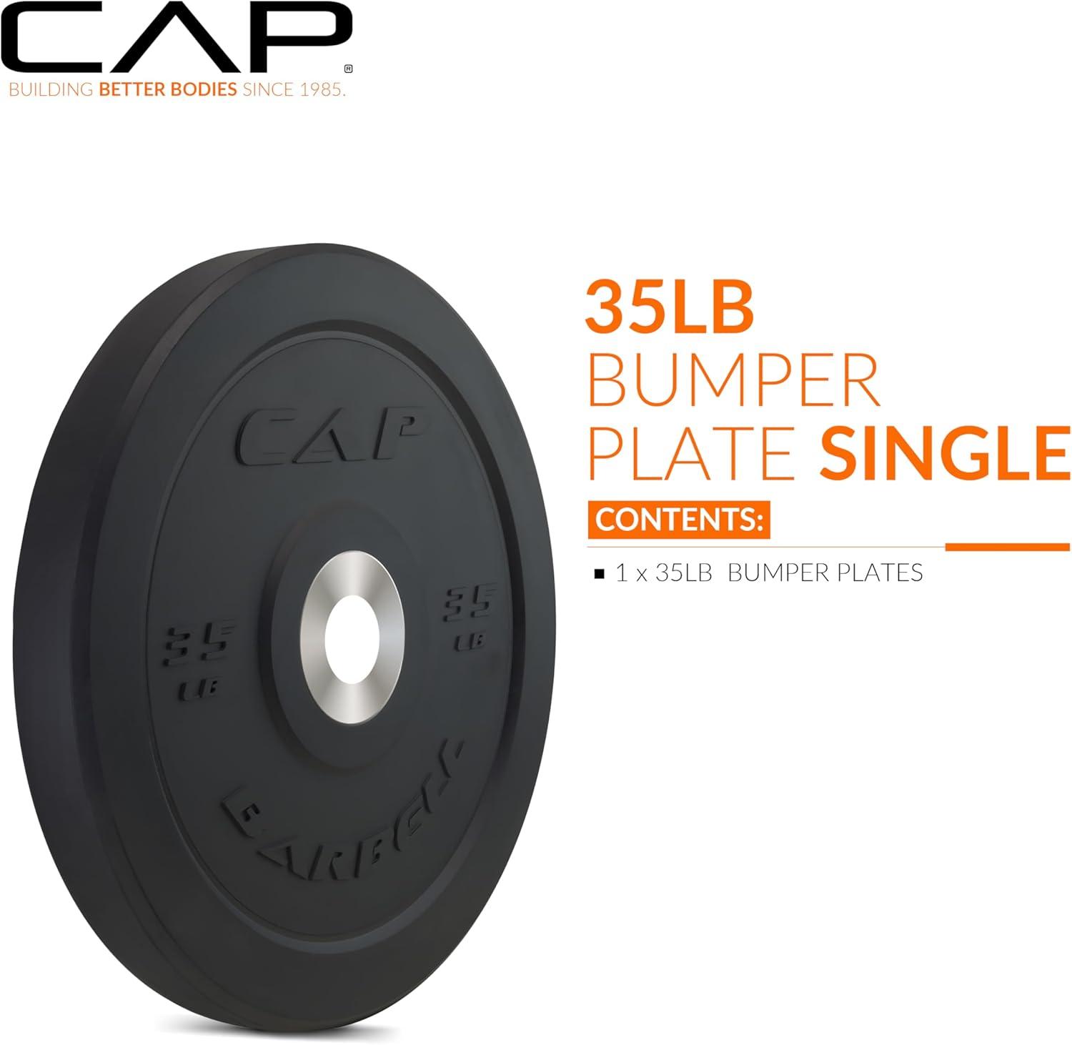 imageCAP Barbell Rubber Olympic Bumper Plate  Multiple OptionsColorsPRO