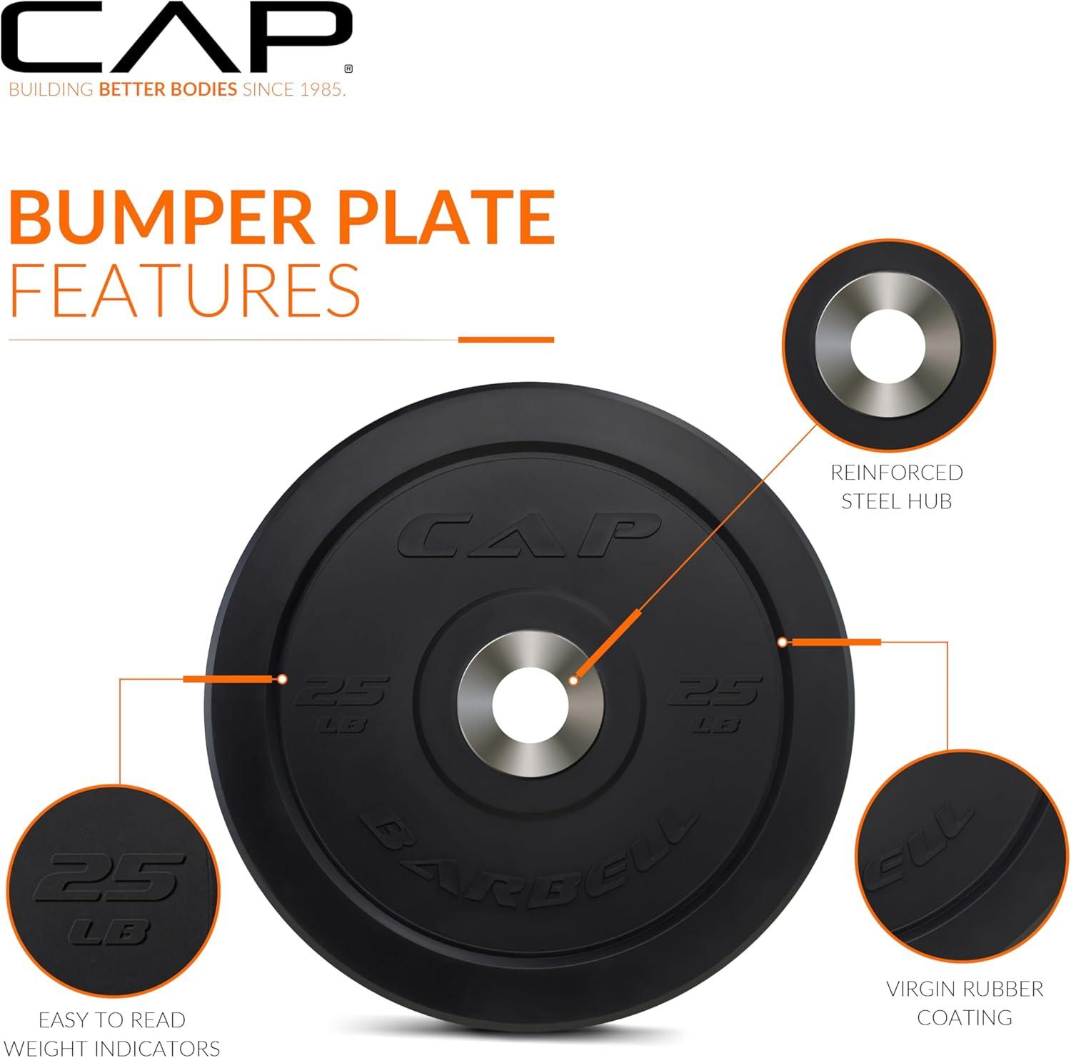 imageCAP Barbell Rubber Olympic Bumper Plate  Multiple OptionsColorsPRO