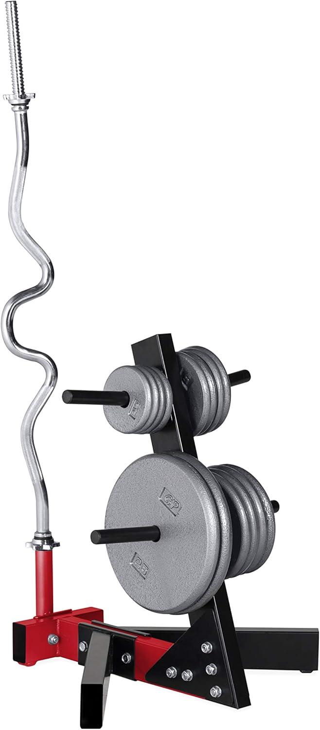 imageCAP Barbell Weight Plate Rack for 1Inch Weight PlatesRed  Deluxe 1 Plate Tree