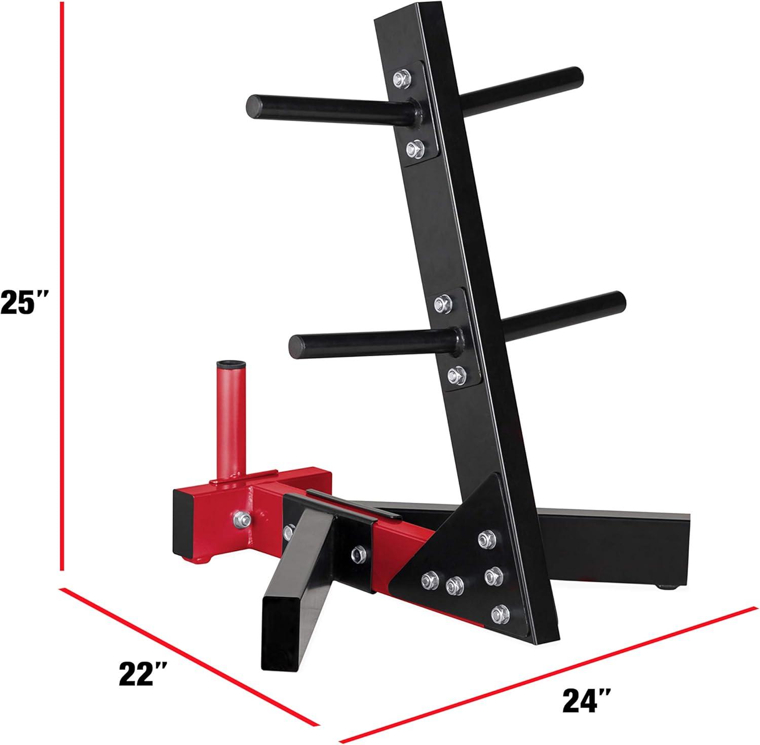 imageCAP Barbell Weight Plate Rack for 1Inch Weight PlatesRed  Deluxe 1 Plate Tree