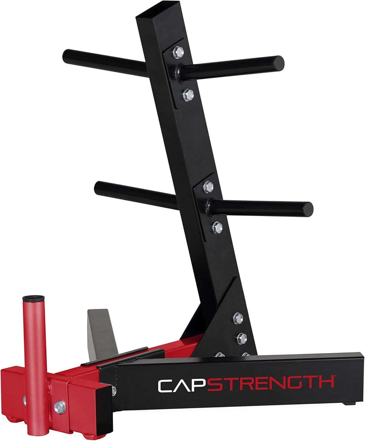 imageCAP Barbell Weight Plate Rack for 1Inch Weight PlatesRed  Deluxe 1 Plate Tree