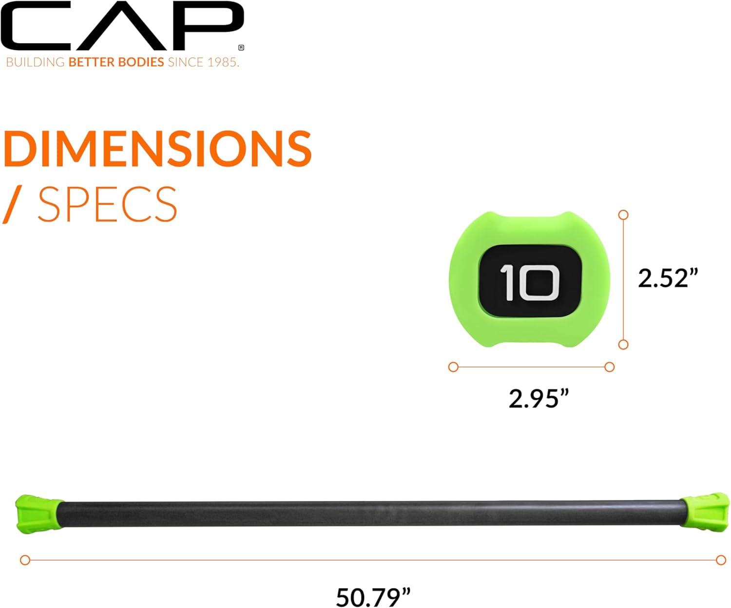 imageCAP Barbell Weighted Workout Bar  520 lb  Multiple Options10 LB  Green