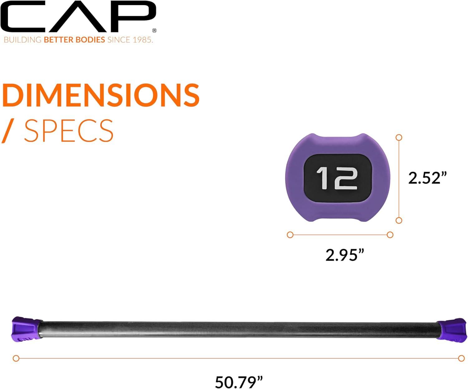 imageCAP Barbell Weighted Workout Bar  520 lb  Multiple Options12 LB  Purple