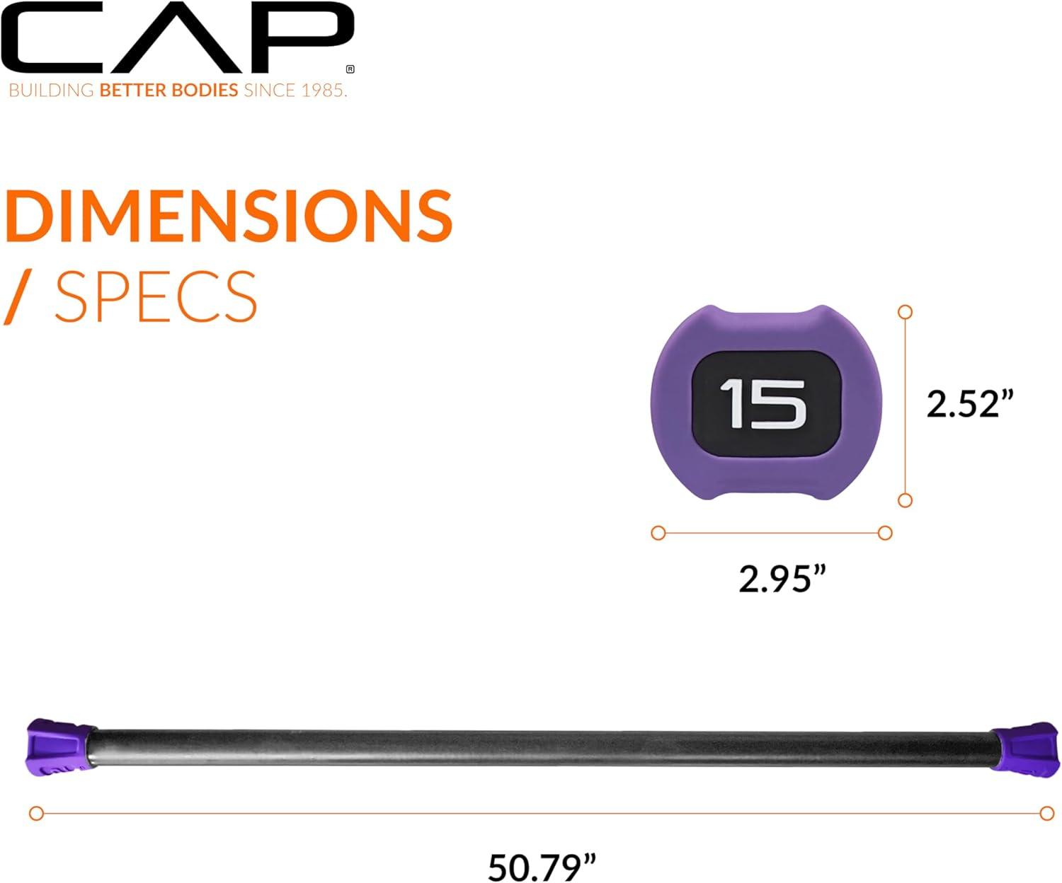 imageCAP Barbell Weighted Workout Bar  520 lb  Multiple Options15 LB  Purple