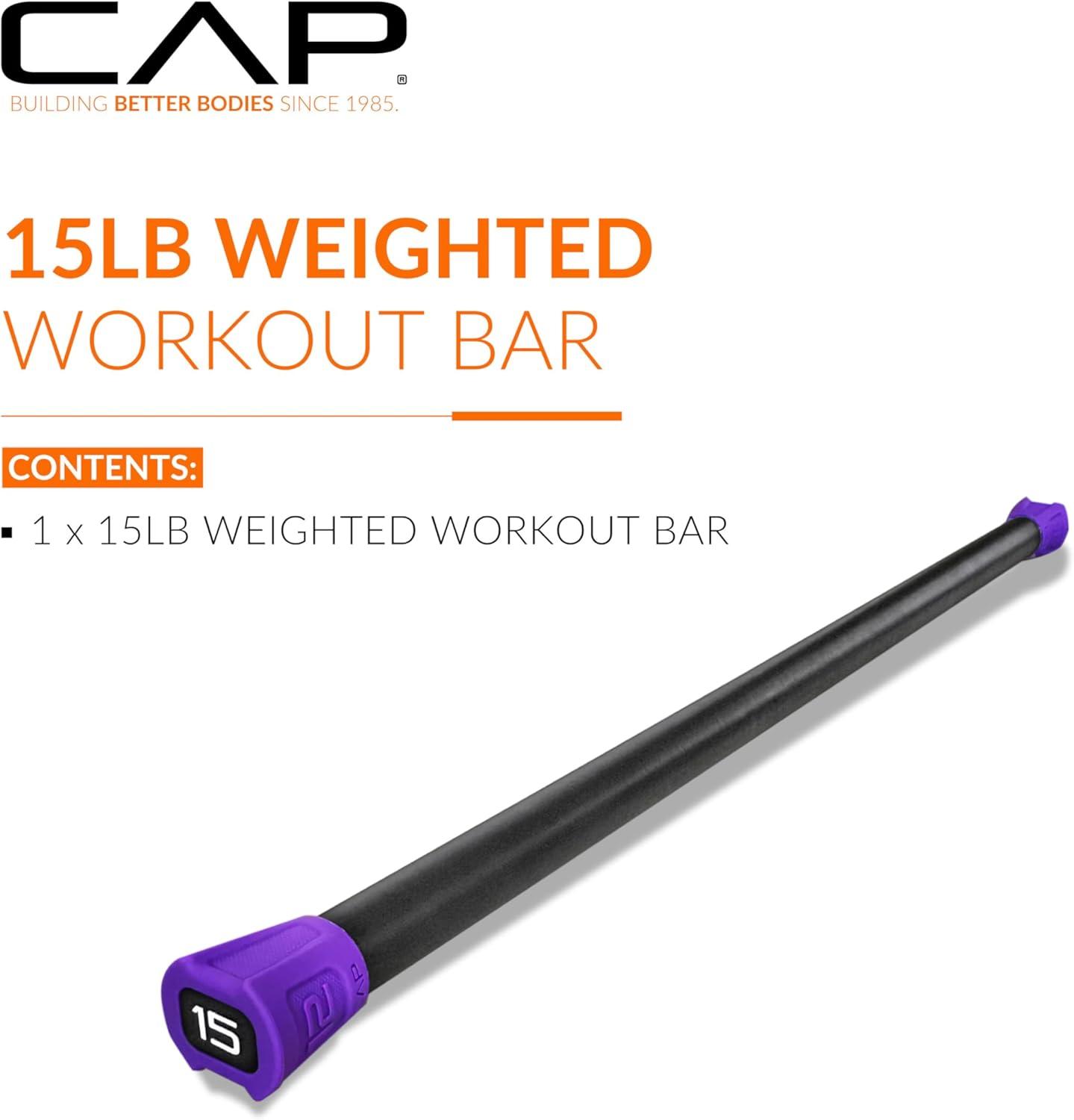imageCAP Barbell Weighted Workout Bar  520 lb  Multiple Options15 LB  Purple