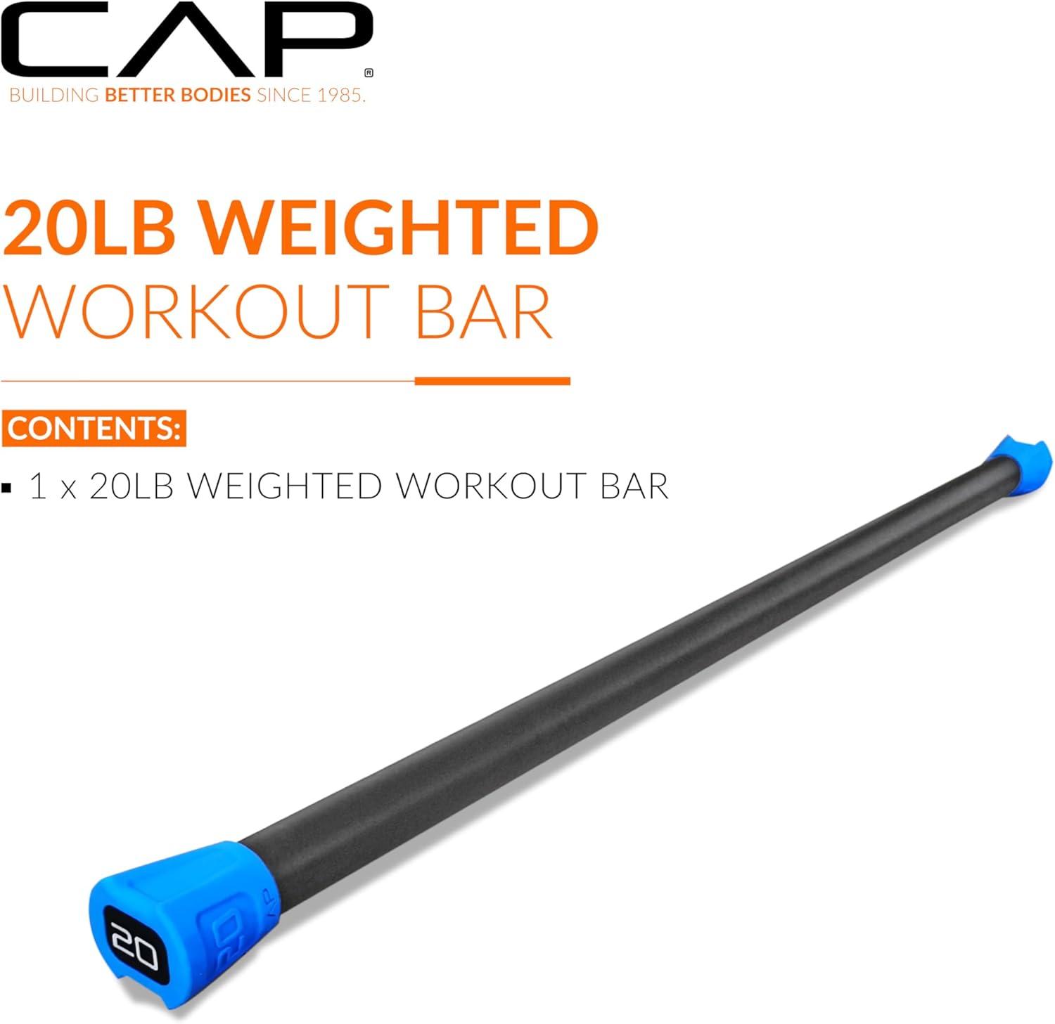 imageCAP Barbell Weighted Workout Bar  520 lb  Multiple Options20 LB  Blue