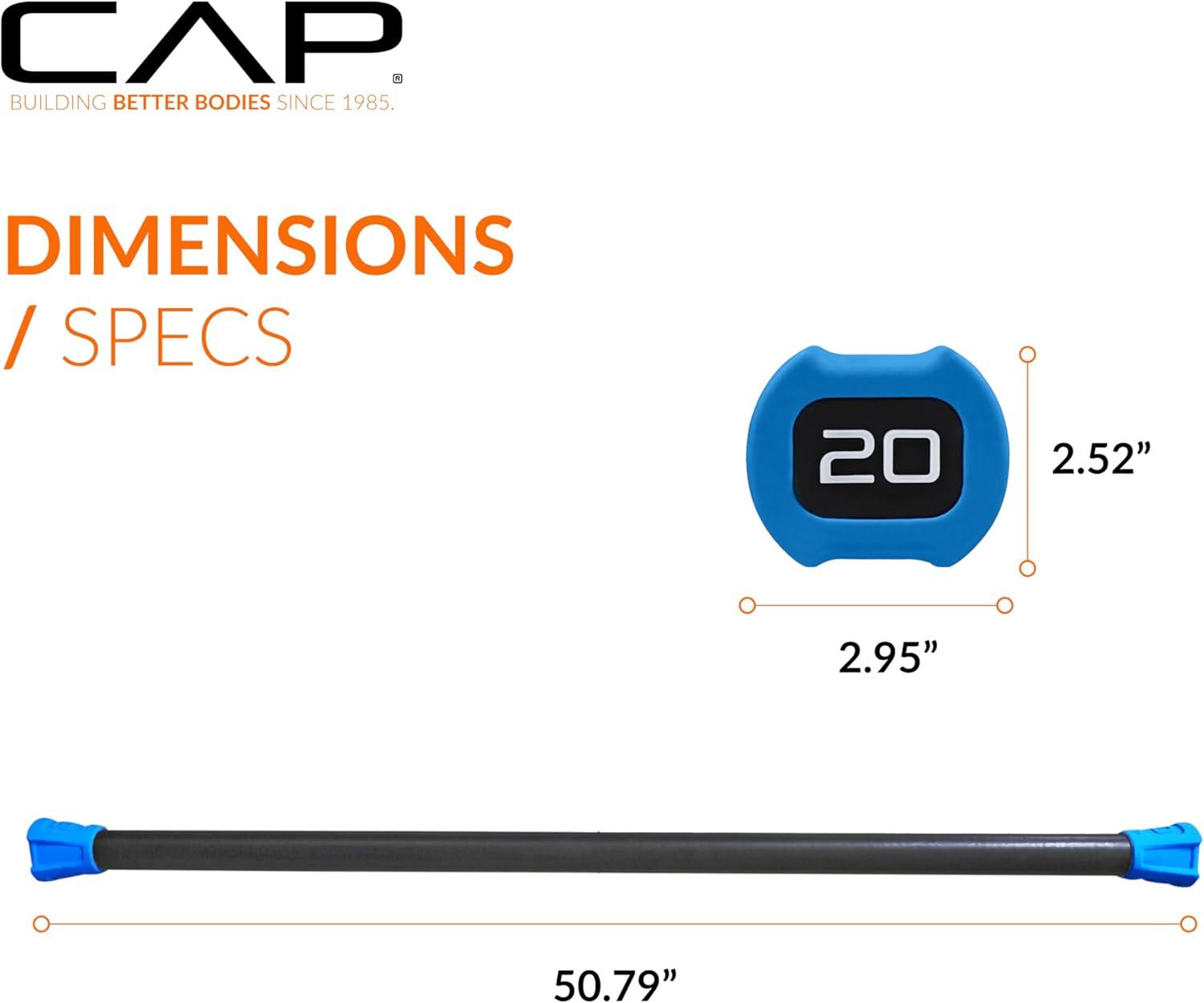 imageCAP Barbell Weighted Workout Bar  520 lb  Multiple Options20 LB  Blue