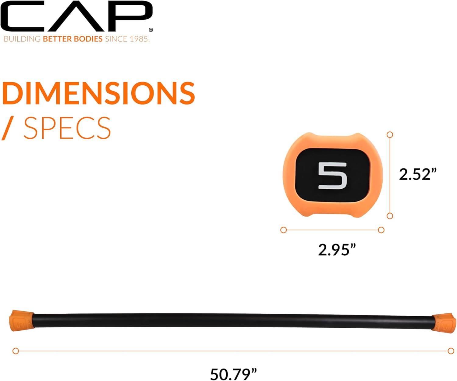 imageCAP Barbell Weighted Workout Bar  520 lb  Multiple Options5 LB  Orange