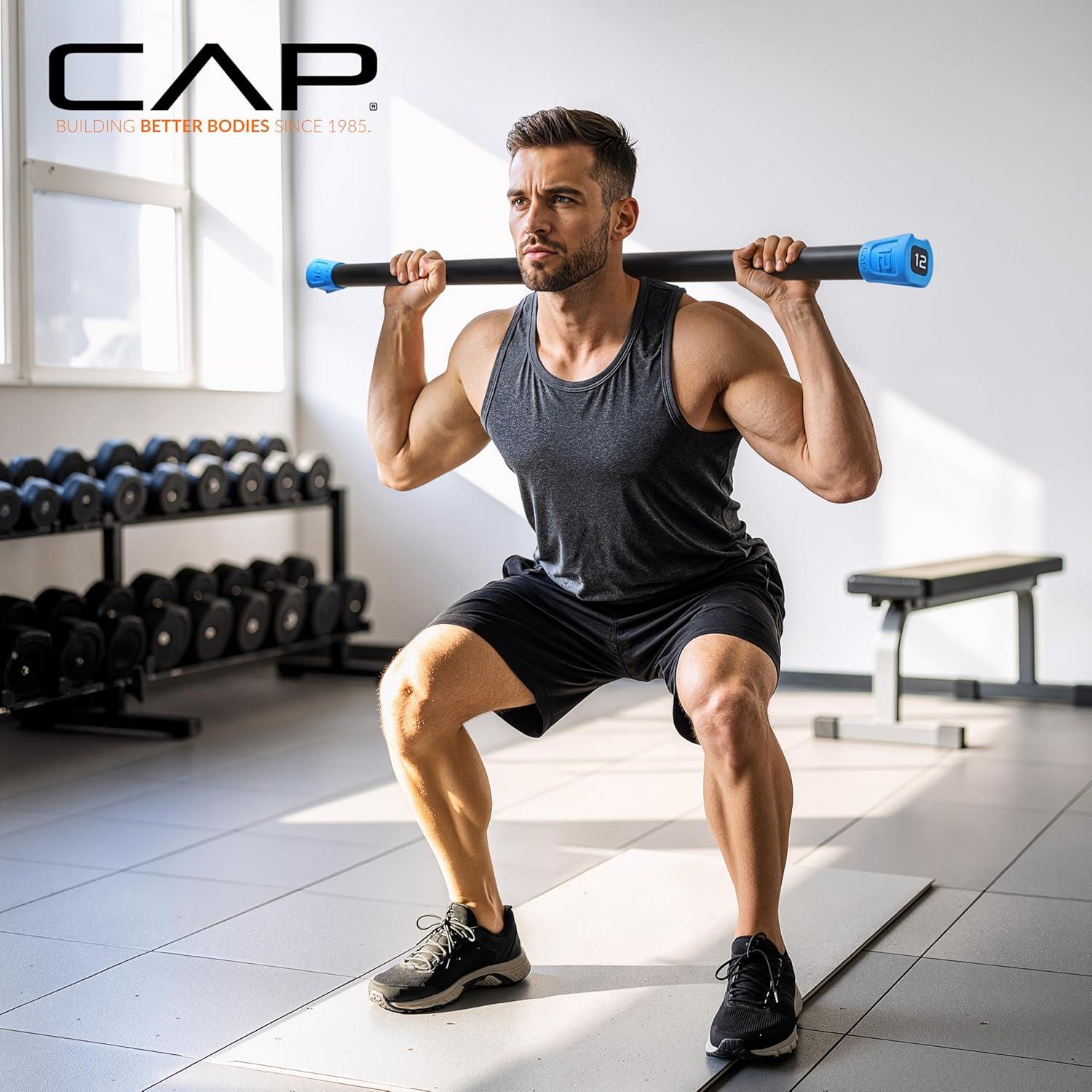 imageCAP Barbell Weighted Workout Bar  520 lb  Multiple Options8 LB  Red