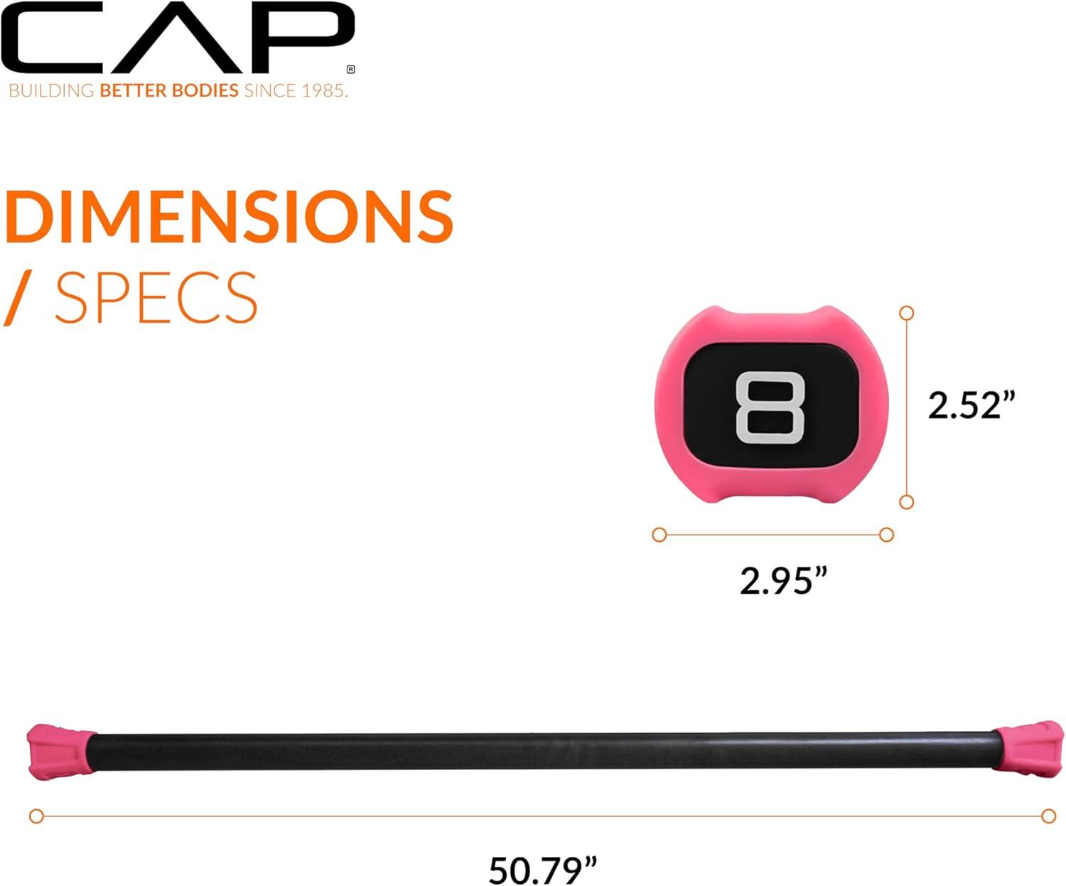 imageCAP Barbell Weighted Workout Bar  520 lb  Multiple Options8 LB  Red