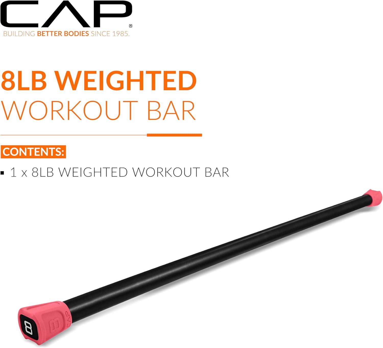 imageCAP Barbell Weighted Workout Bar  520 lb  Multiple Options8 LB  Red