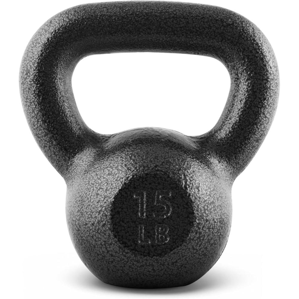 imageCAP Barbell Cast Iron Kettlebell  Coated Options Singles and Sets Multiple Weight Choices15 LB Single