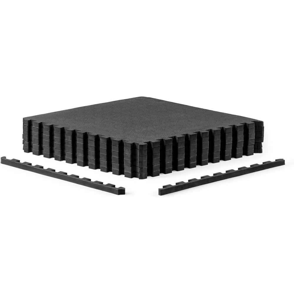 imageCAP Barbell Exercise Puzzle Mats Packs Tiles 24quotx24quot  Multiple OptionsPebble  Black