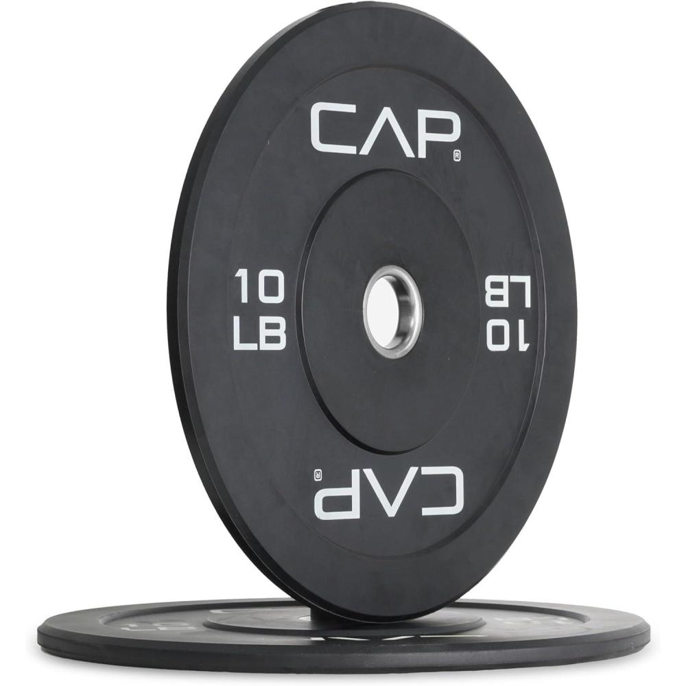 imageCAP Barbell Rubber Olympic Bumper Plate  Multiple OptionsColorsEconomy