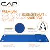 imageCAP Barbell 12Inch High Density Exercise Yoga Mat with Strap  Multiple OptionsBlue