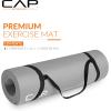 imageCAP Barbell 12Inch High Density Exercise Yoga Mat with Strap  Multiple OptionsGray
