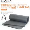 imageCAP Barbell 12Inch High Density Exercise Yoga Mat with Strap  Multiple OptionsGray