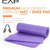 imageCAP Barbell 12Inch High Density Exercise Yoga Mat with Strap  Multiple OptionsPurple