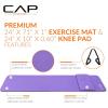 imageCAP Barbell 12Inch High Density Exercise Yoga Mat with Strap  Multiple OptionsPurple