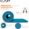 imageCAP Barbell 12Inch High Density Exercise Yoga Mat with Strap  Multiple OptionsTeal