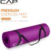 imageCAP Barbell 12Inch High Density Exercise Yoga Mat with Strap  Multiple OptionsWine
