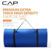 imageCAP Barbell 1Inch High Density Exercise Yoga Mat with Strap  Multiple ColorsBlue