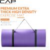 imageCAP Barbell 1Inch High Density Exercise Yoga Mat with Strap  Multiple ColorsPurple