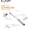 imageCAP Barbell 2Inch Olympic 7 ft Barbell Bars  Multiple OptionsChrome