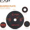 imageCAP Barbell 2Inch Olympic Bumper Plate Weight Set  100370 lbs  Multiple OptionsECONOMY  SPECKLED