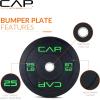 imageCAP Barbell 2Inch Olympic Bumper Plate Weight Set  100370 lbs  Multiple OptionsECONOMY