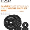 imageCAP Barbell 2Inch Olympic Cast Iron Plate Weight Set  75285 lbs  Multiple OptionsCLASSIC