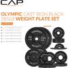 imageCAP Barbell 2Inch Olympic Cast Iron Plate Weight Set  75285 lbs  Multiple OptionsCLASSIC