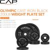 imageCAP Barbell 2Inch Olympic Cast Iron Plate Weight Set  75285 lbs  Multiple OptionsCLASSIC