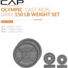 imageCAP Barbell 2Inch Olympic Cast Iron Plate Weight Set  75285 lbs  Multiple OptionsCLASSIC GRAY