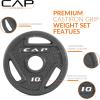 imageCAP Barbell 2Inch Olympic Cast Iron Plate Weight Set  75285 lbs  Multiple OptionsELITE