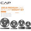 imageCAP Barbell 2Inch Olympic Cast Iron Plate Weight Set  75285 lbs  Multiple OptionsELITE