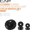imageCAP Barbell 2Inch Olympic Cast Iron Plate Weight Set  75285 lbs  Multiple OptionsPRO