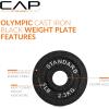 imageCAP Barbell 2Inch Olympic Weight Plate  Multiple OptionsClassic  Black