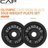 imageCAP Barbell 2Inch Olympic Weight Plate  Multiple OptionsClassic  Black